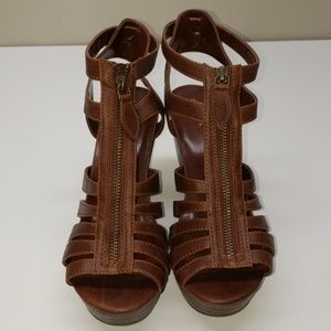 Zip wedge sandals